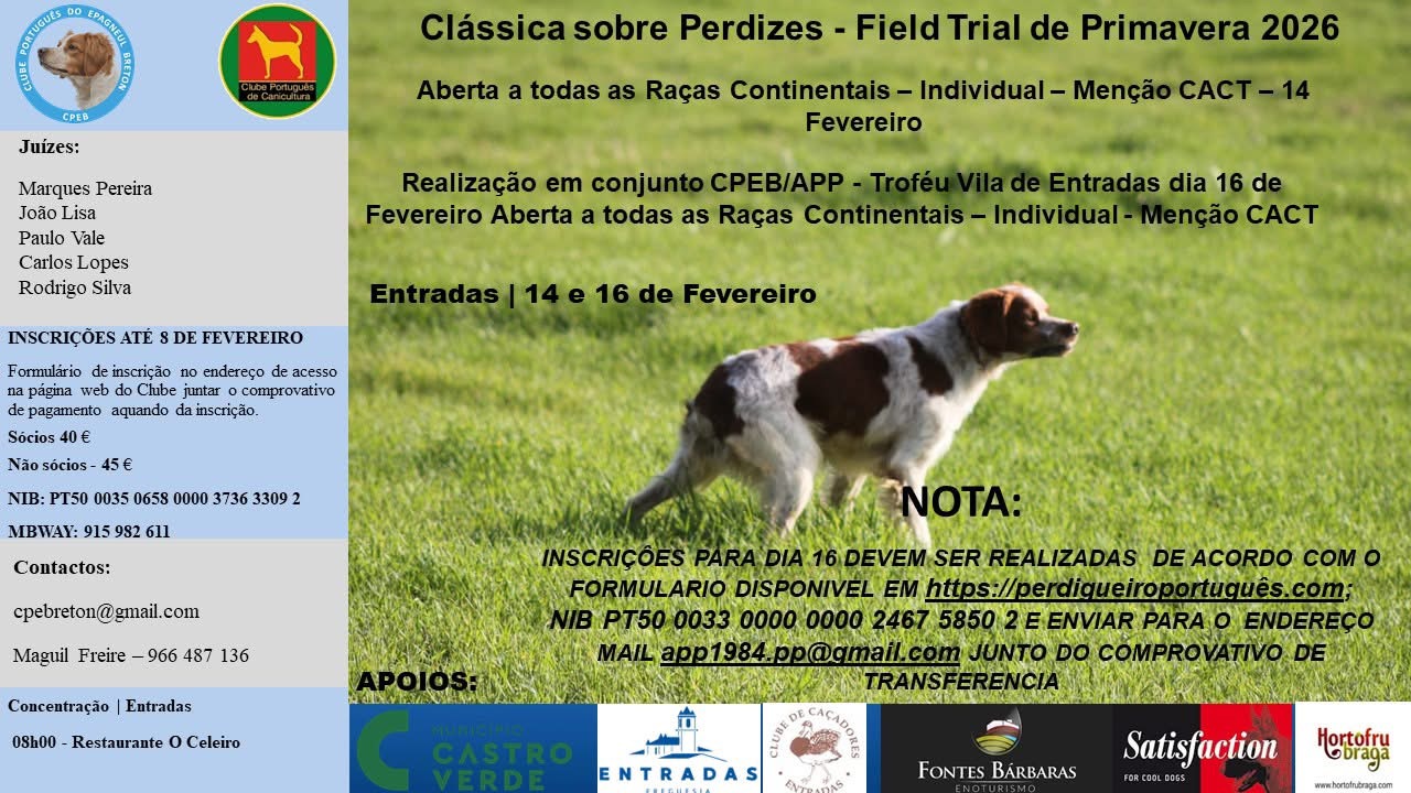 Provas Primavera 2026 - Entradas